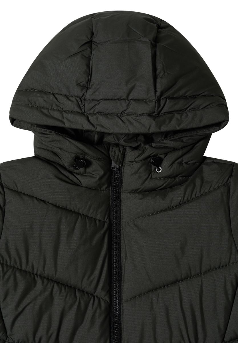 Puffer-Jacke in Midi-Länge mit Kapuze