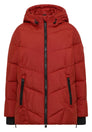 Puffer-Jacke in Midi-Länge mit Kapuze