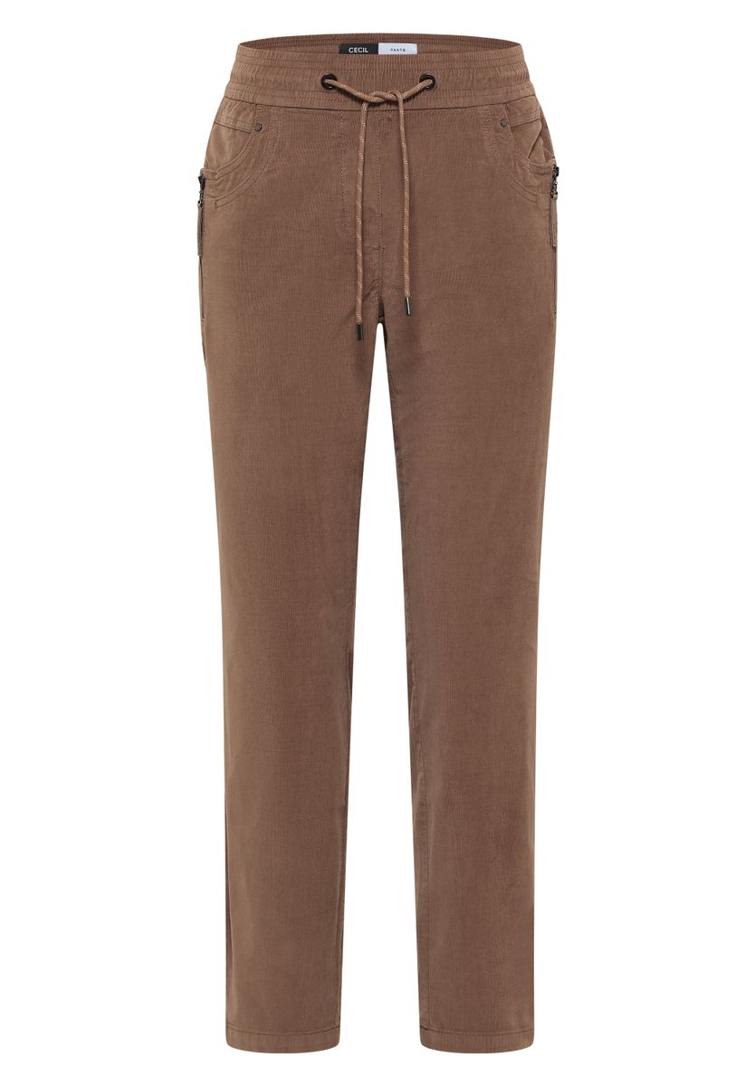 Mid Waist Slim Leg Hose im Casual Fit