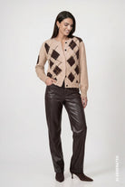 Strickjacke mit Rautenmuster