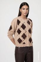 Strickjacke mit Rautenmuster