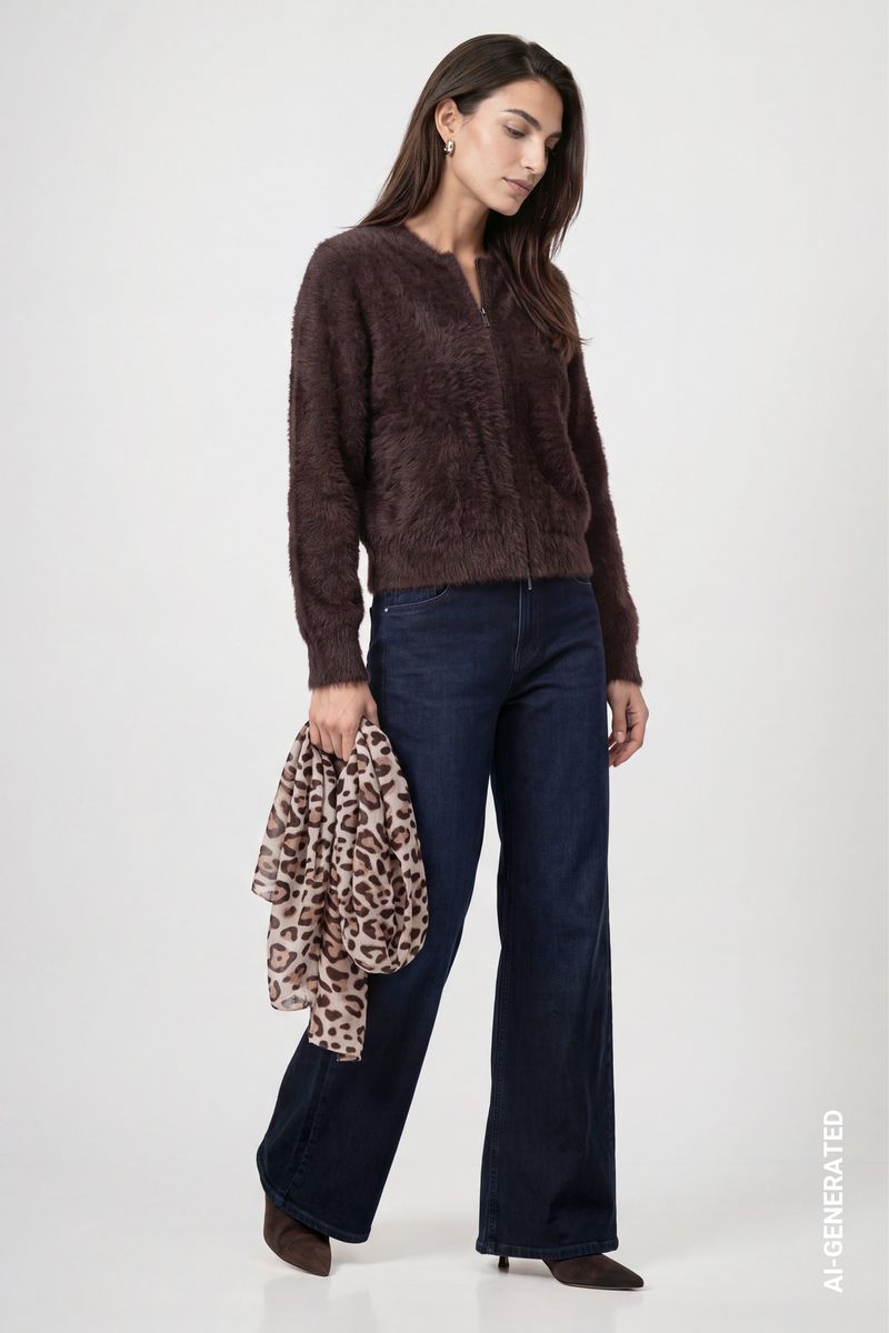 Schal mit Leoprint