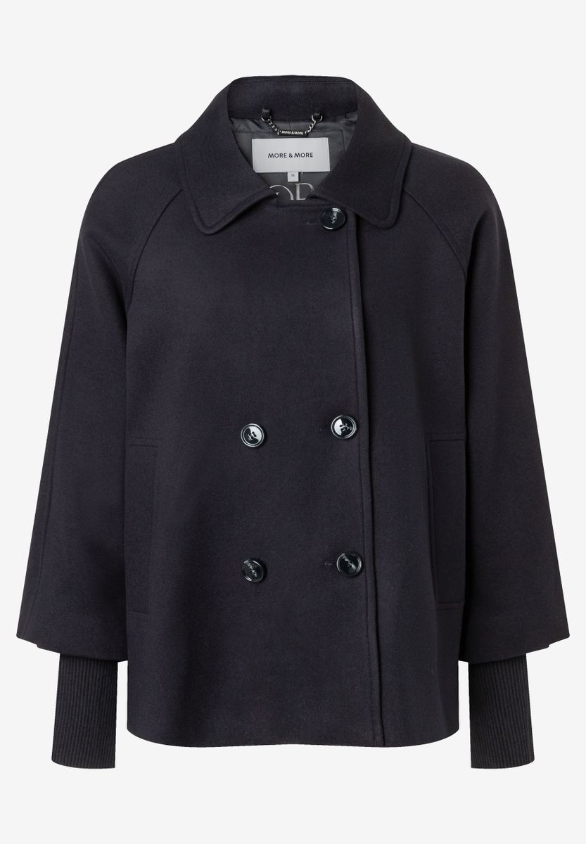 Zweireihige Wollflausch-Jacke