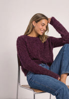 Langarm Pullover aus Fransengarn