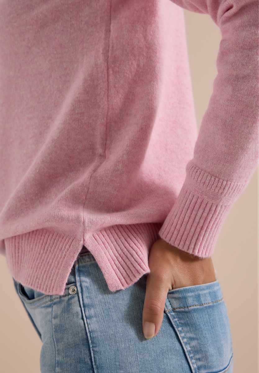 Langarm Pullover mit Polokragen