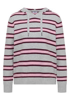 Langarm Pullover mit Kapuze und Streifen