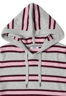 Langarm Pullover mit Kapuze und Streifen
