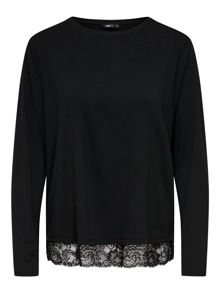ONLMOSTER L/S LACE DETAIL TOP JRS