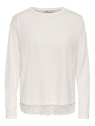 ONLMOSTER L/S LACE DETAIL TOP JRS