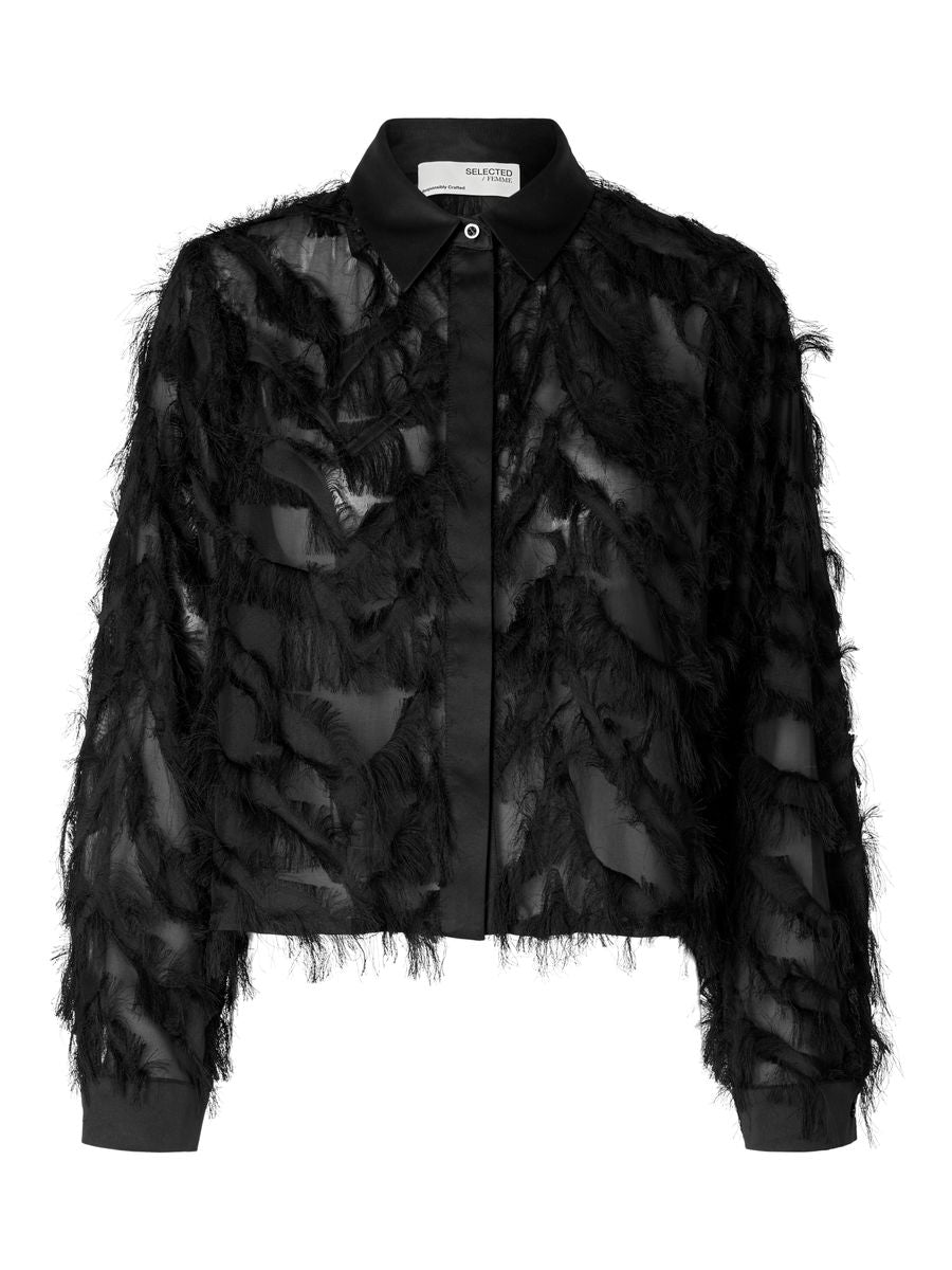 SLWMYLINE LS FLUFFY CROPPED SHIRT B