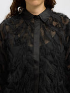 SLWMYLINE LS FLUFFY CROPPED SHIRT B