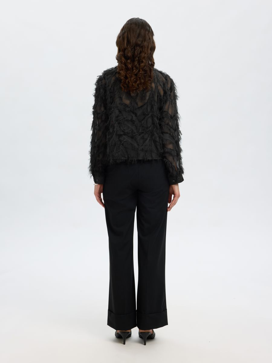 SLWMYLINE LS FLUFFY CROPPED SHIRT B