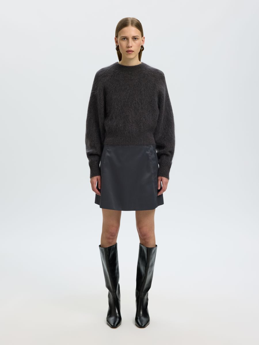 SLWMIRA LS KNIT SHORT O-NECK NOOS