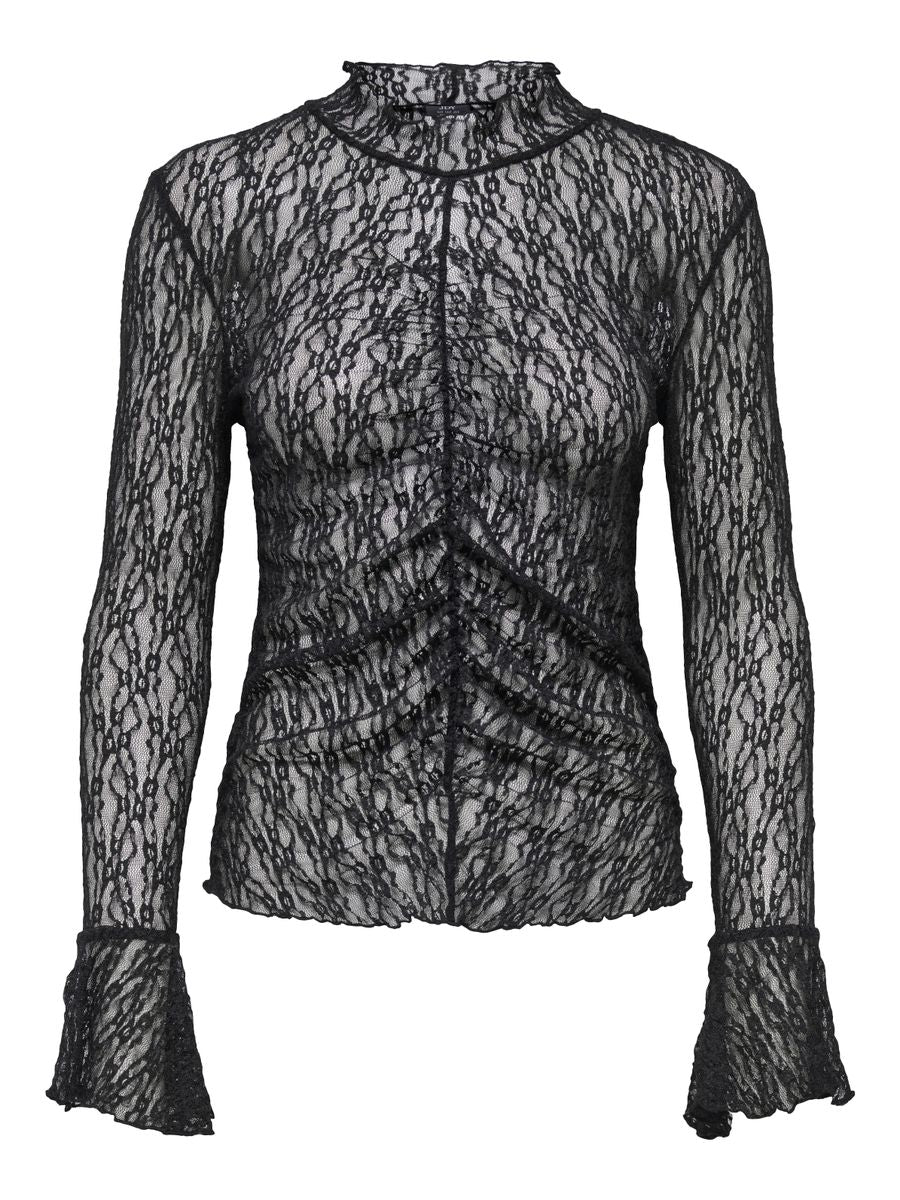 JDYLALA L/S HIGH NECK LACE TOP JRS