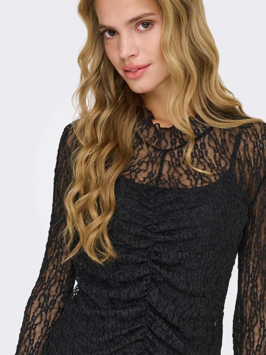 JDYLALA L/S HIGH NECK LACE TOP JRS