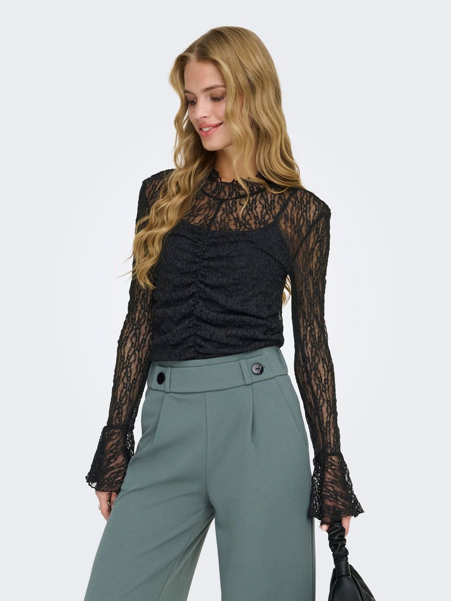 JDYLALA L/S HIGH NECK LACE TOP JRS