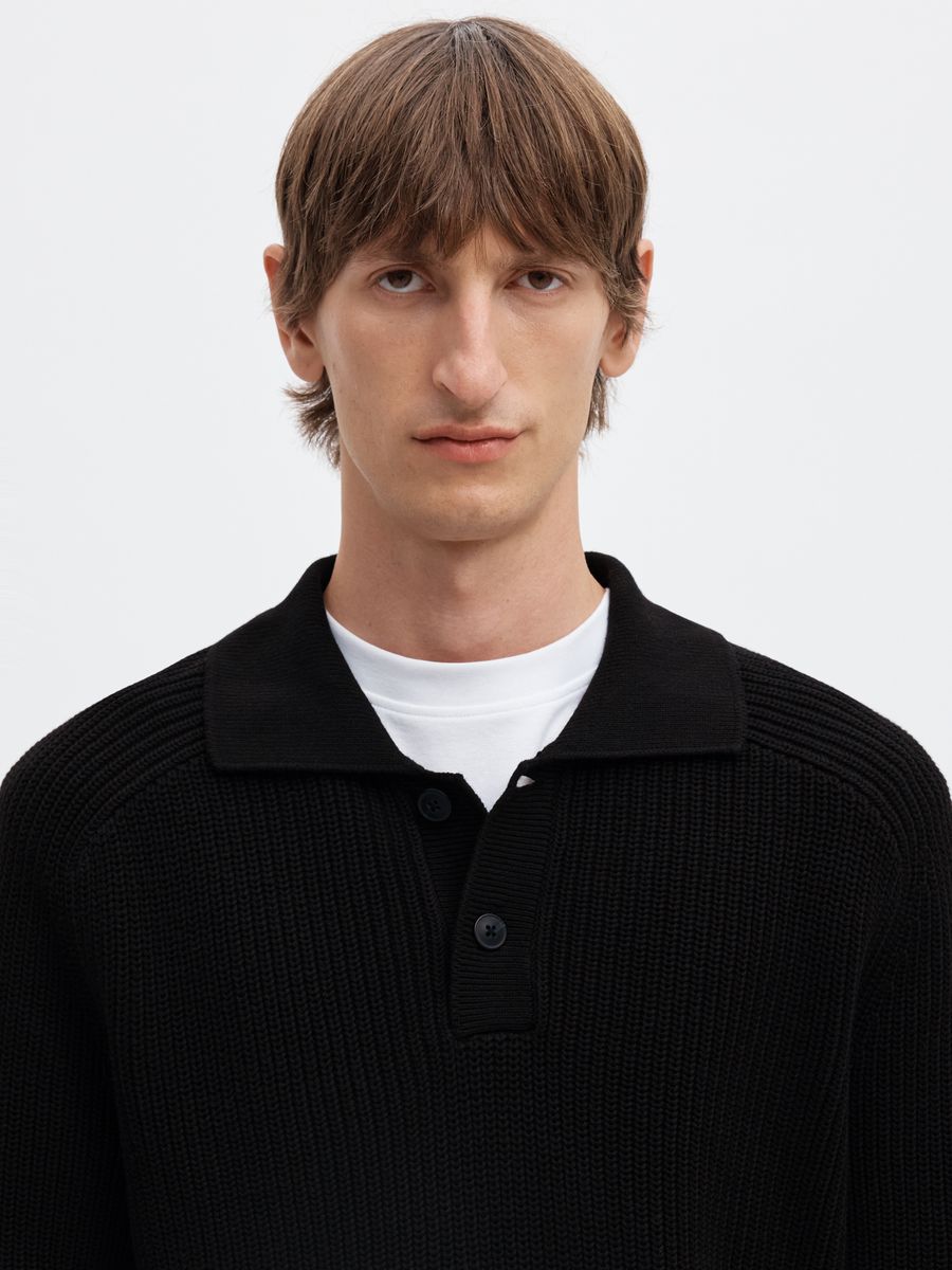 SLMPIM LS KNIT POLO CAMP