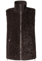 Fake Fur Weste mit Strickdetails