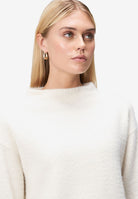 Damen Sweatshirt  3/4 Arm mit Fischgrätmuster