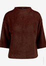 Damen Sweatshirt  3/4 Arm mit Fischgrätmuster