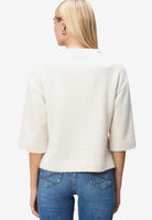 Damen Sweatshirt  3/4 Arm mit Fischgrätmuster