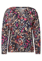 Shirt mit Split Neck im Tunika-Look