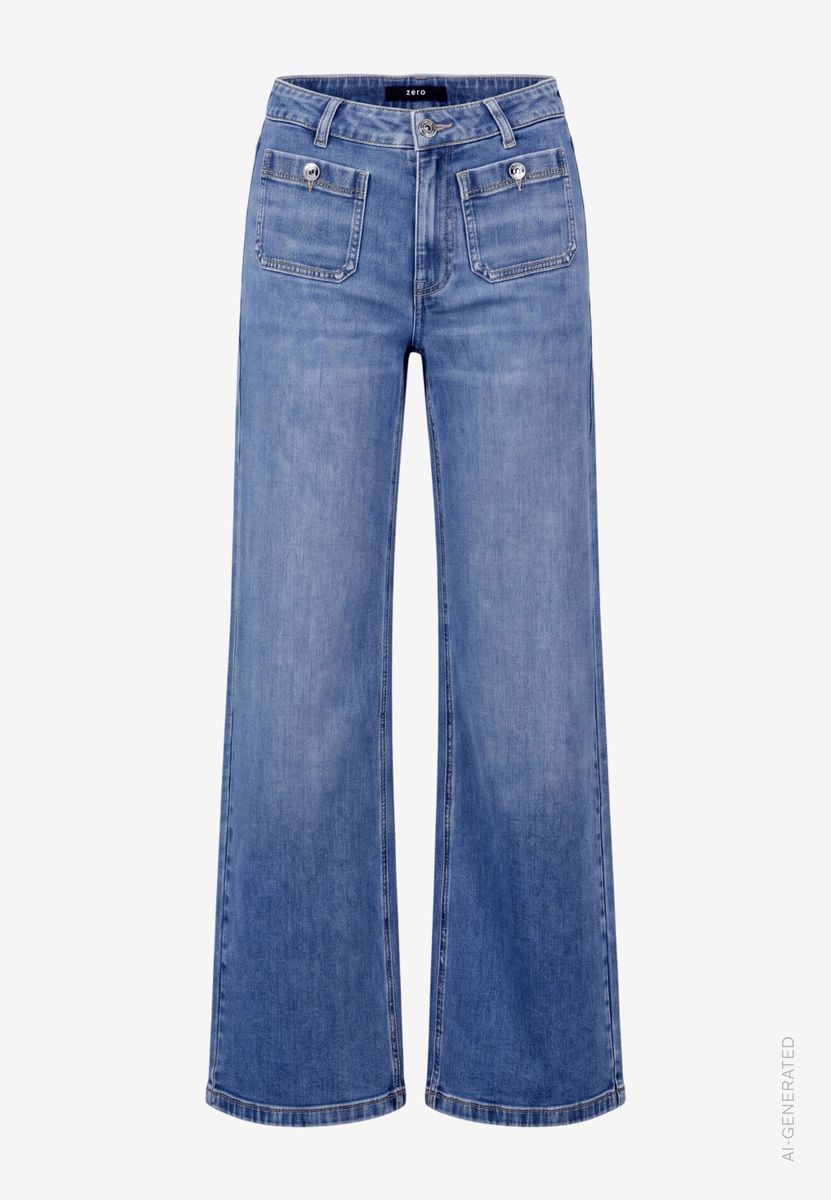 Damen Flared Jeans  mit aufgesetzten Taschen