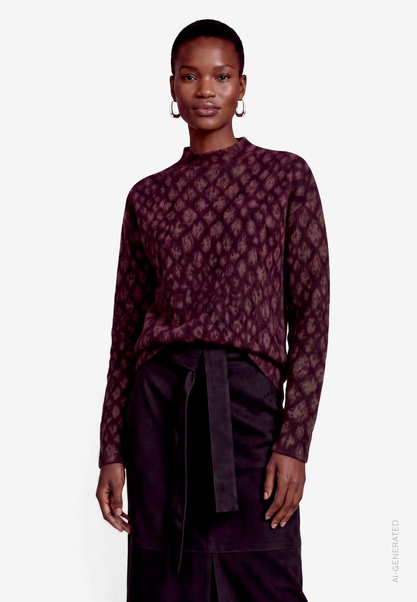Damen Strickpullover  mit Animalprint