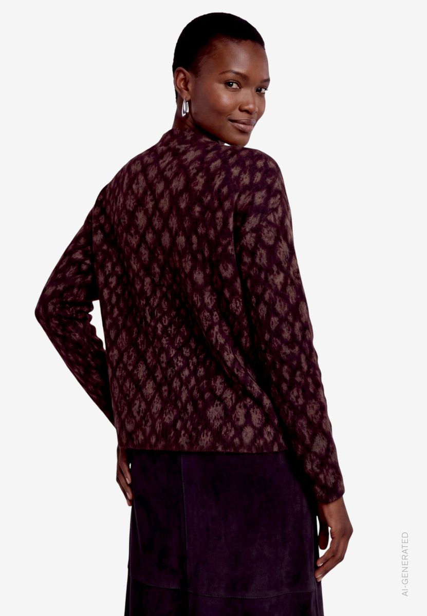 Damen Strickpullover  mit Animalprint