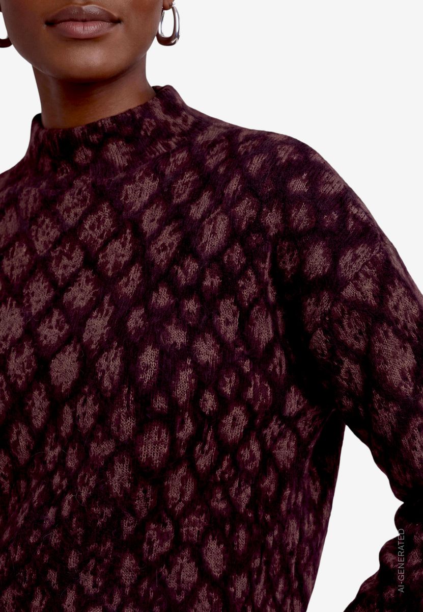 Damen Strickpullover  mit Animalprint