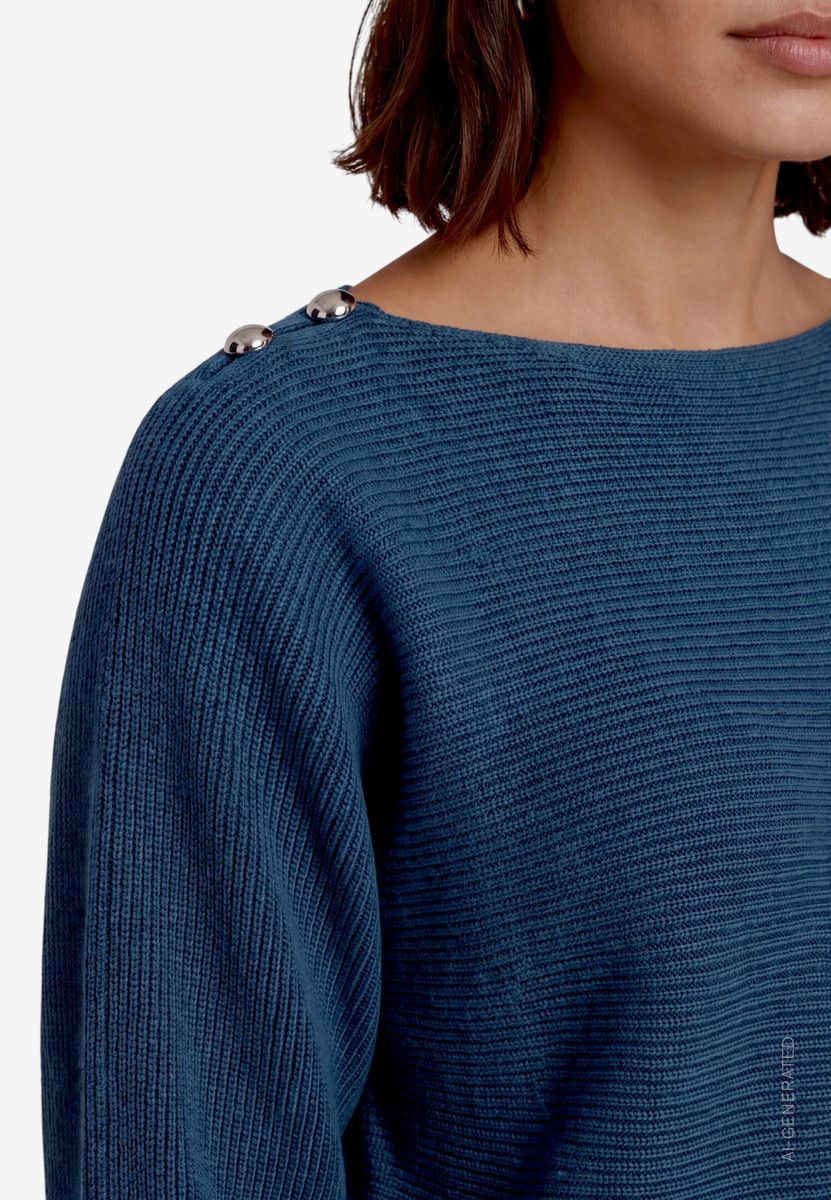 Damen Strickpullover  mit U-Boot Ausschnitt