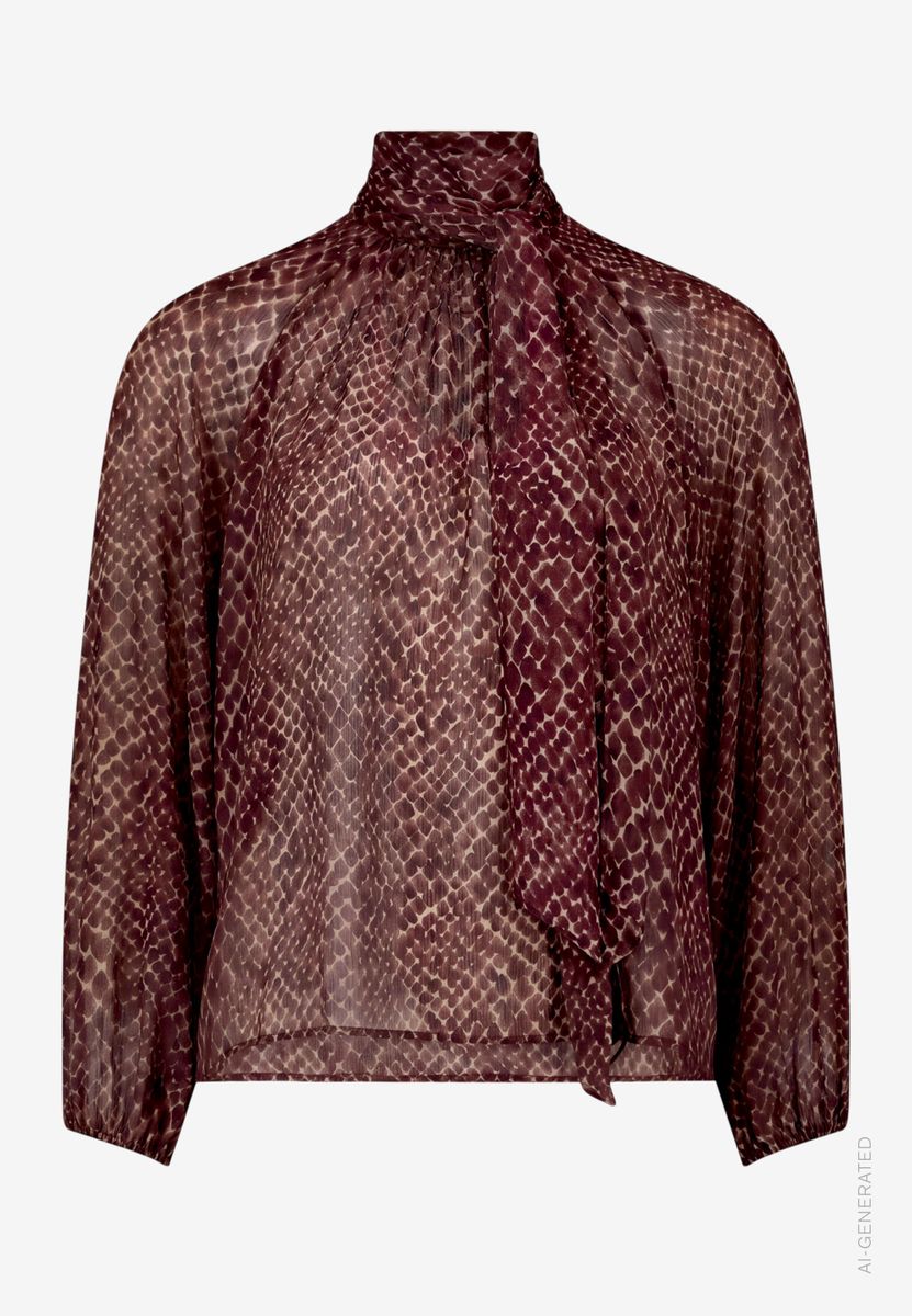 Damen Schluppenbluse  mit Animalprint