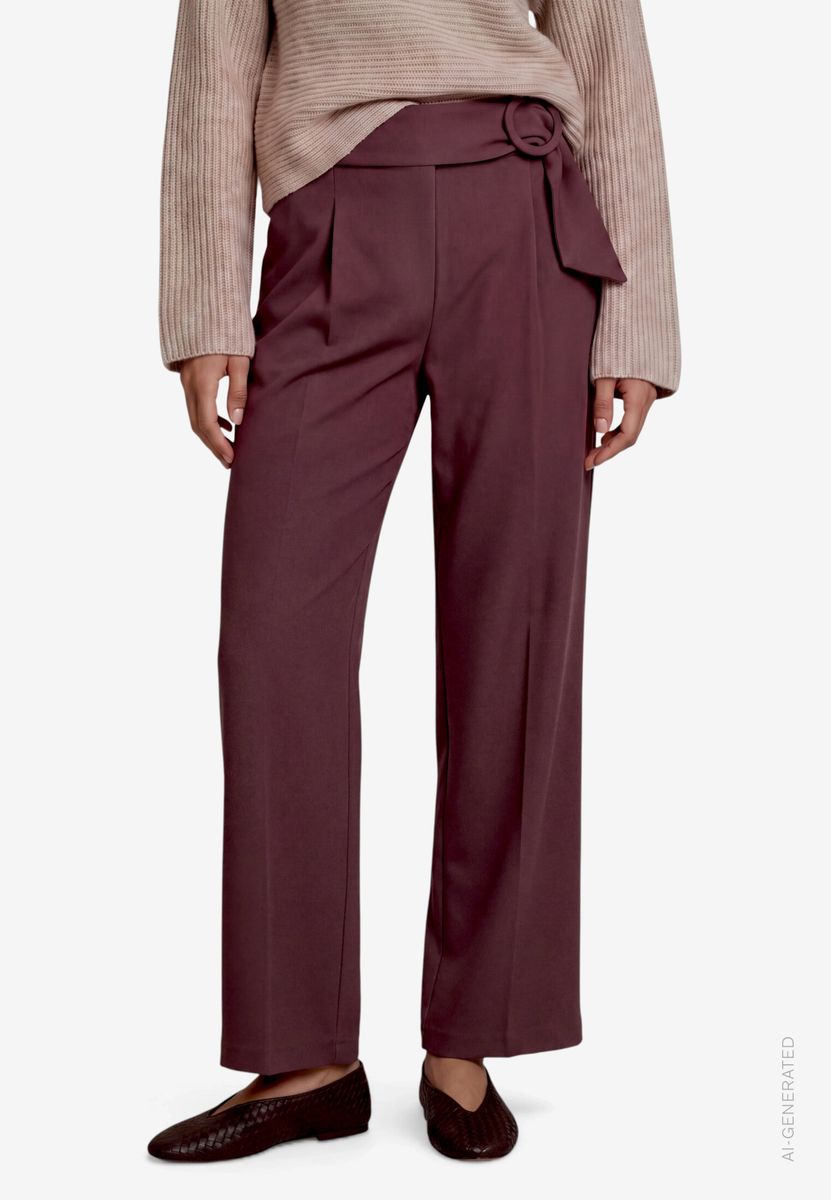 Damen Stoffhose  mit Gürtel