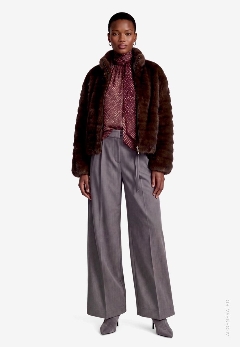 Damen Schluppenbluse  mit Animalprint