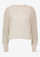 Flauschiger Damen Pullover  mit Stehkragen