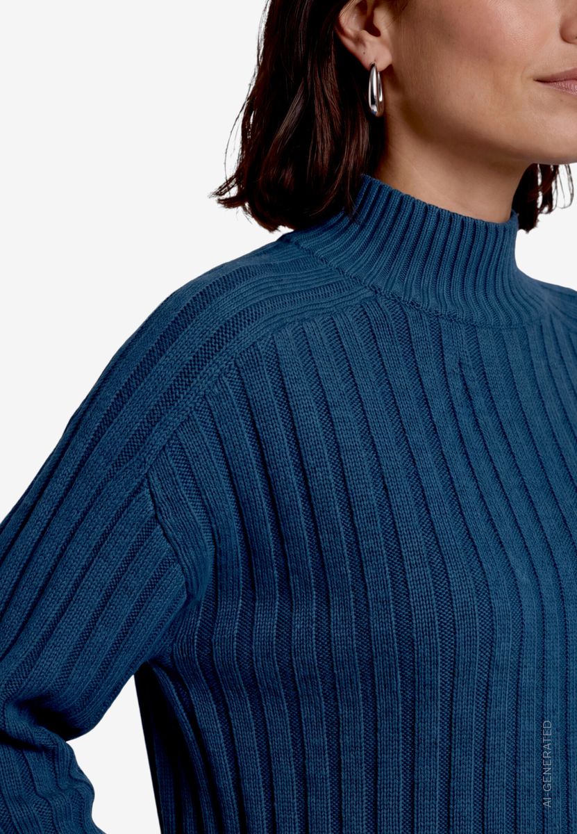 Damen Strickpullover  mit Stehkragen