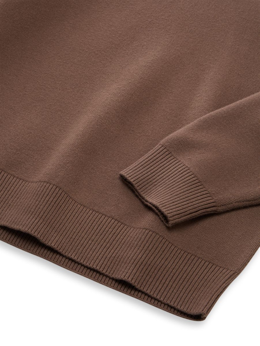 Oversize Jacquard Strickpullover mit Rückenmotiv