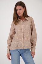 Bluse mit Fischgrat-Muster