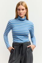 Striped rib Rollneck