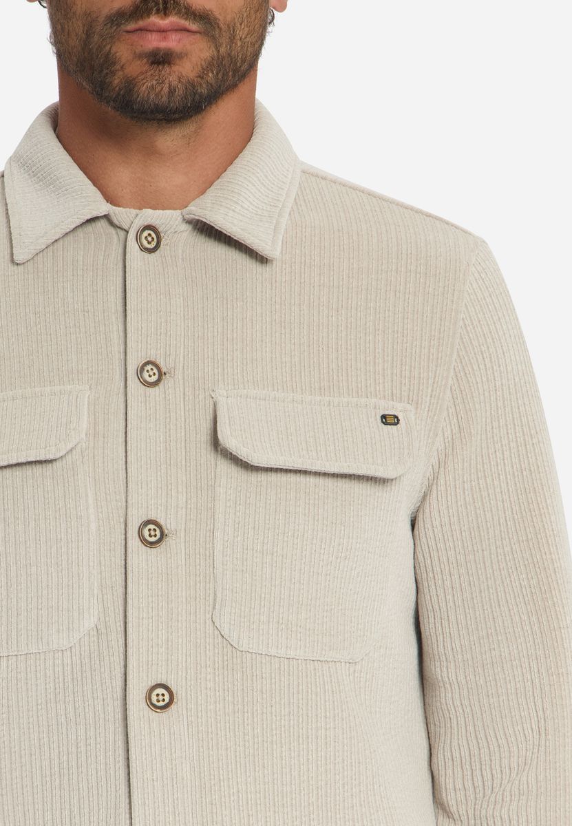 Overshirt Full Button Rib Sweat