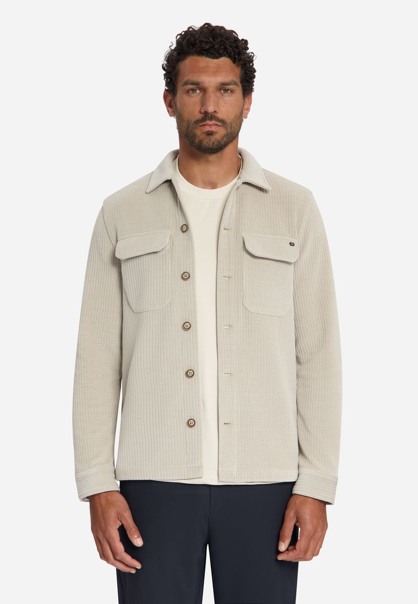 Overshirt Full Button Rib Sweat