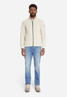 Sweater Full Zip Stand Up Collar Bonded Knit