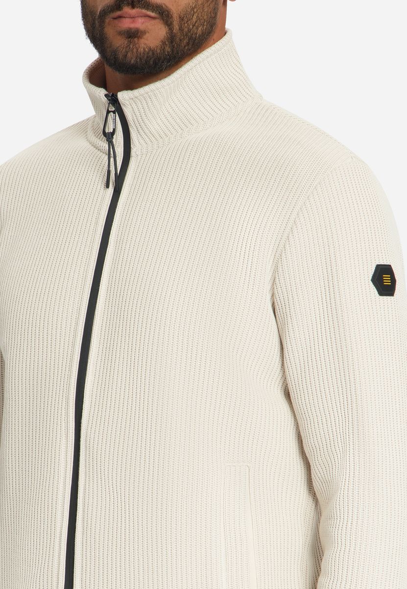 Sweater Full Zip Stand Up Collar Bonded Knit