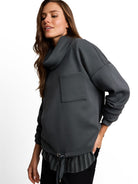 Scuba Sweatshirt mit Wasserfallkragen