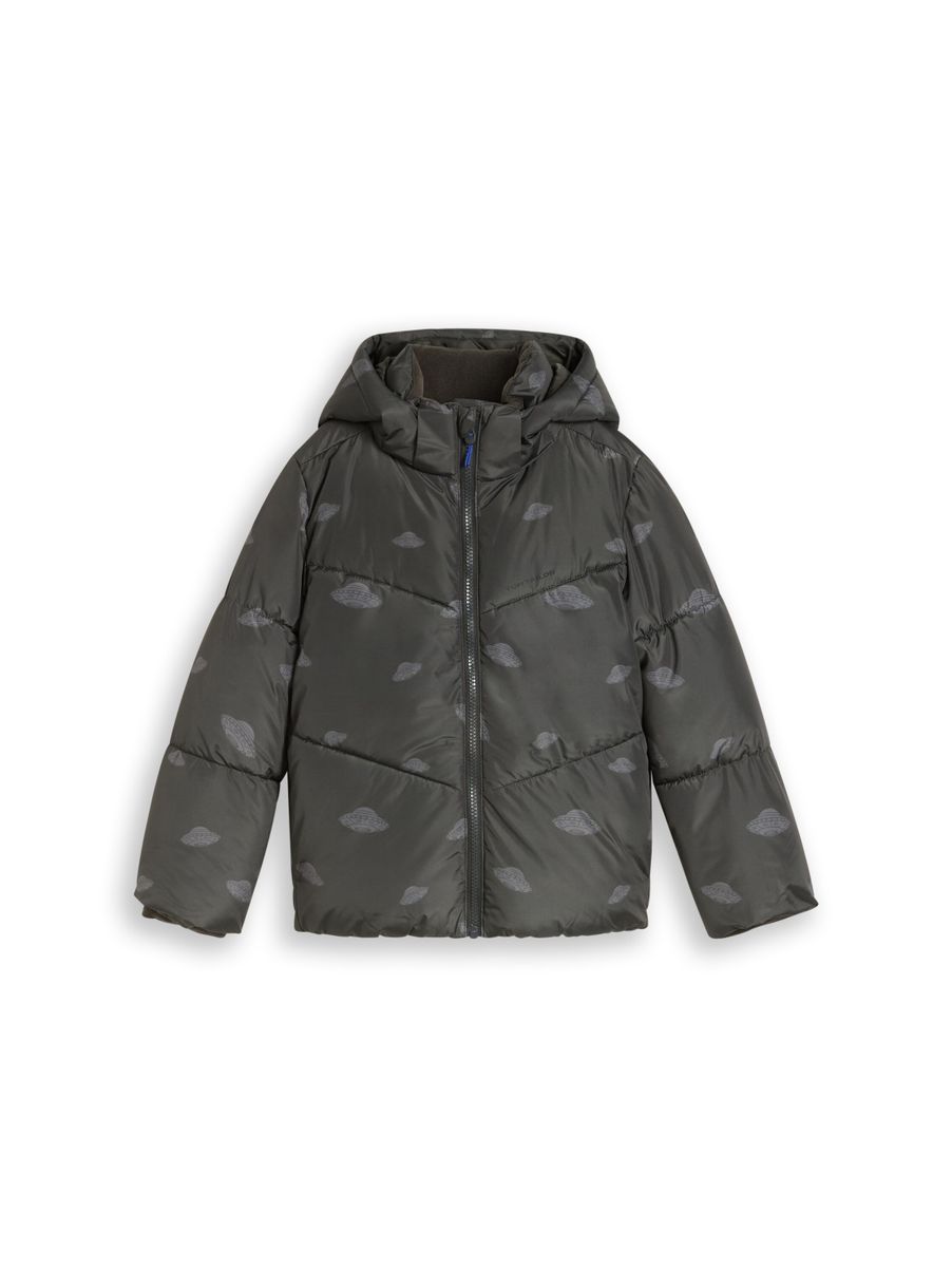 Puffer-Jacke mit Ufo-Print
