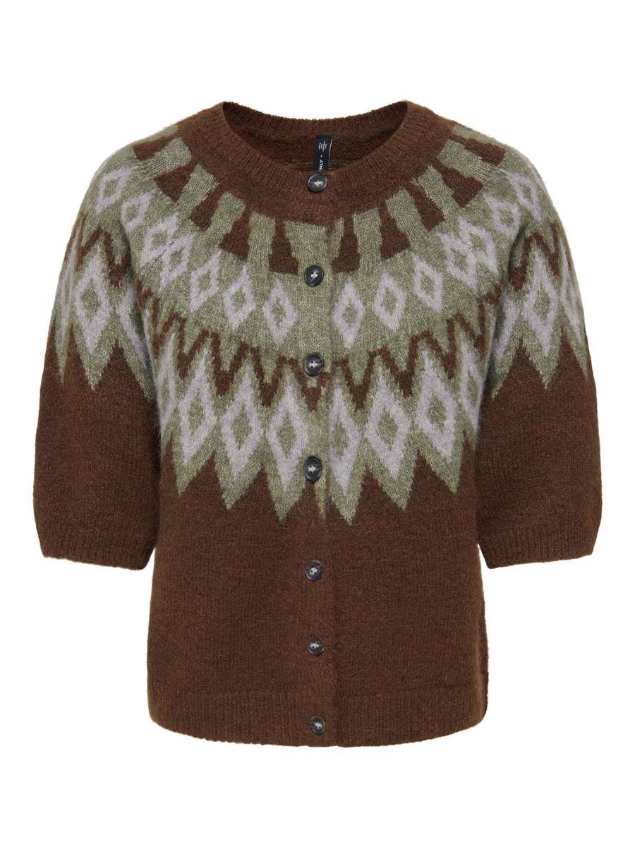 ONLREYKJA SS FAIR ISLE O-NECK CARDI KNT