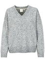 Fuzzy V-Neck Pullover