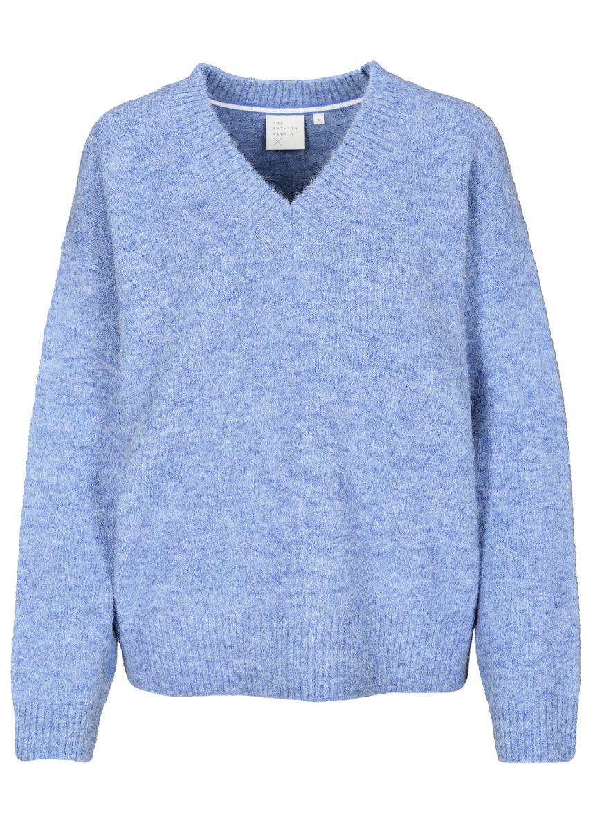 Fuzzy V-Neck Pullover