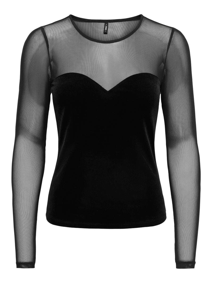 ONLSMOOTH L/S MESH MIX TOP BOX JRS