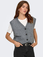 JDYSUPER S/L V-NECK VEST KNT NOOS